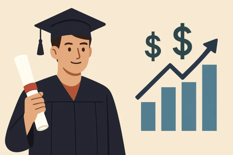 A Positive Return on Investment for Education Happens When________________.